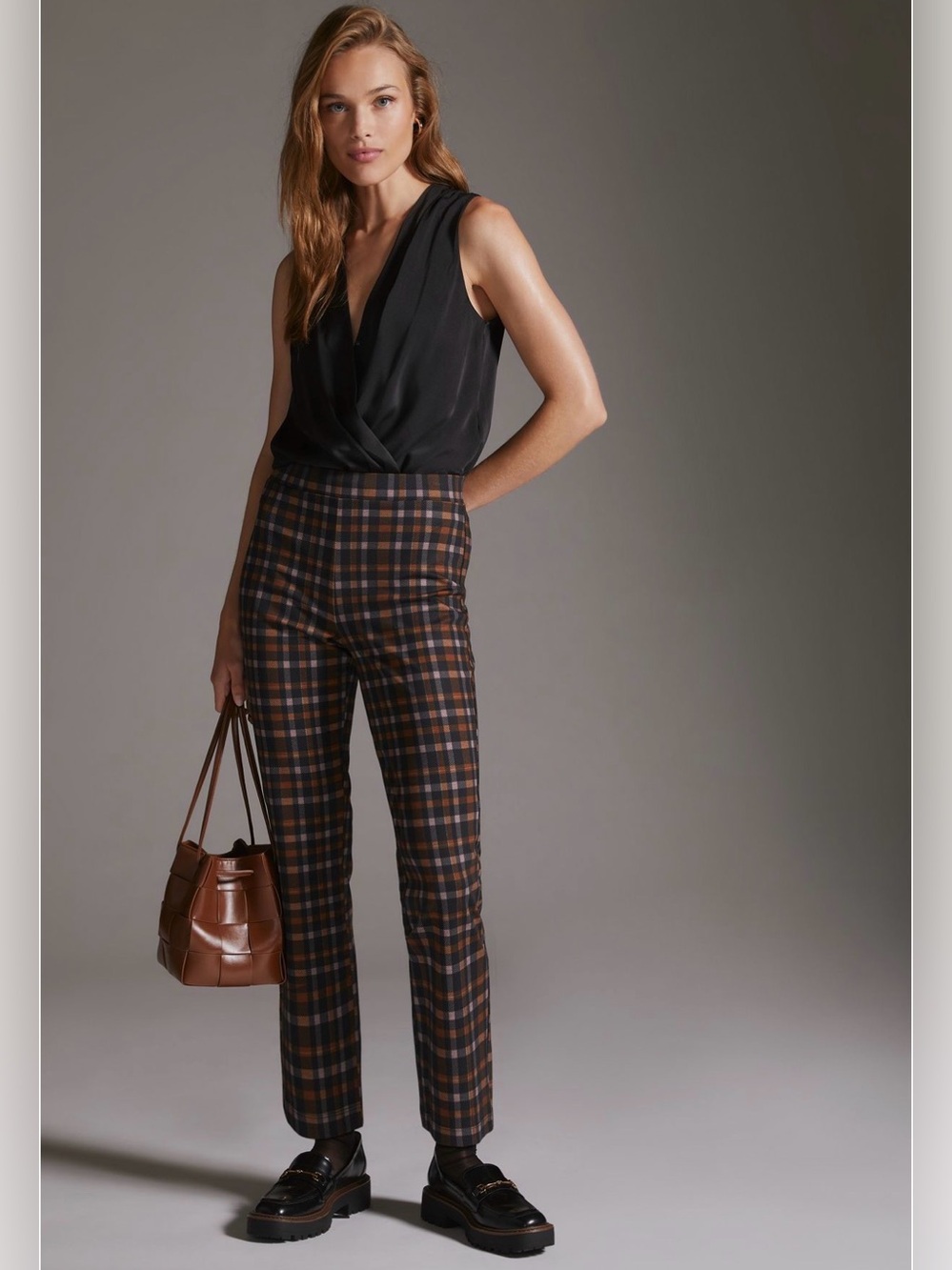 Sanctuary Carnaby Kick Crop Pant in Cottage Check Large NWT